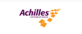 Logo of Achilles International, featuring the name in purple with an orange path of squares leading upwards.