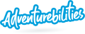 A blue and white logo saying 'Adventurebilities'