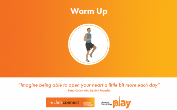 A person jogging in place with a warm, gradient background, accompanied by a motivational quote about daily movement.