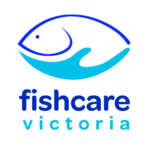 Pictured is the Fish care logo with a dark blue fish and a light blue hand holding it 